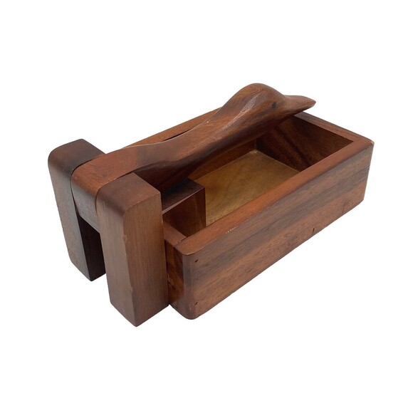 Vintage Nutcracker Duck / Goose Head Wooden Nutcracker Box / Napkin Holder - Picture 4 of 13